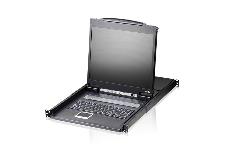 Aten Rackmount KVM Switch 16 Port VGA PS/2-USB w/ 19' LCD Display, 2x Custom KVM Cables Included, 1280x1024@75hz Display, LED Illumination Aten Rackmount KVM Switch 16 Port VGA PS/2-USB w/ 19' LCD Display, 2x Custom KVM Cables Included, 1280x1024@75hz Display, LED Illumination